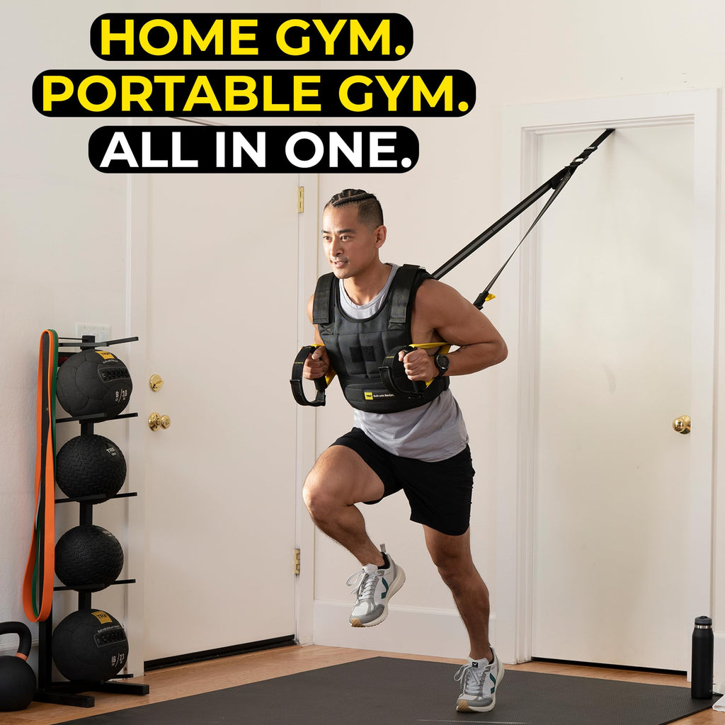 TRX All-in-ONE Suspension Training System: Full Body Workouts for Your Home Gym, Travel, and Outdoors | Includes Indoor & Outdoor Anchors, Workout Guide and Video Downloads