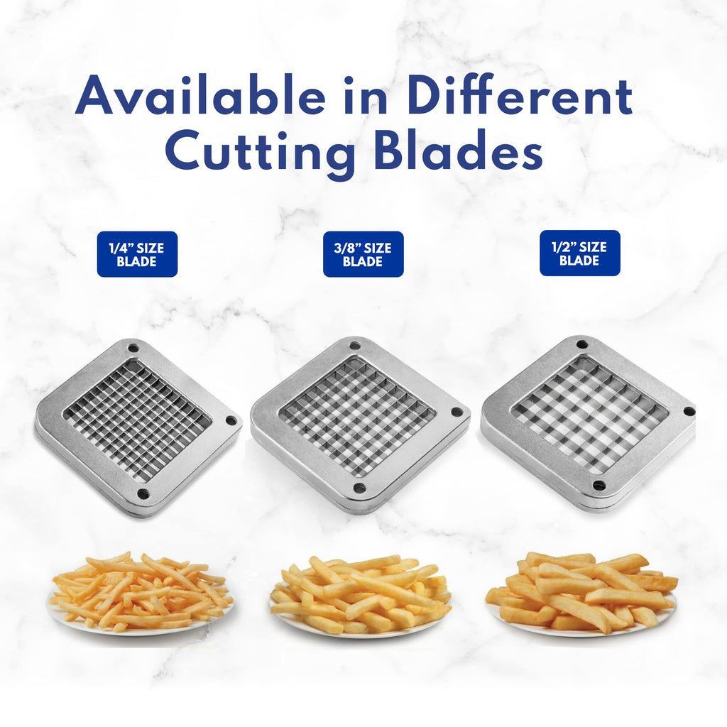 New Star Foodservice 42306 Commercial Grade French Fry Cutter with Suction Feet, 3/8", Green