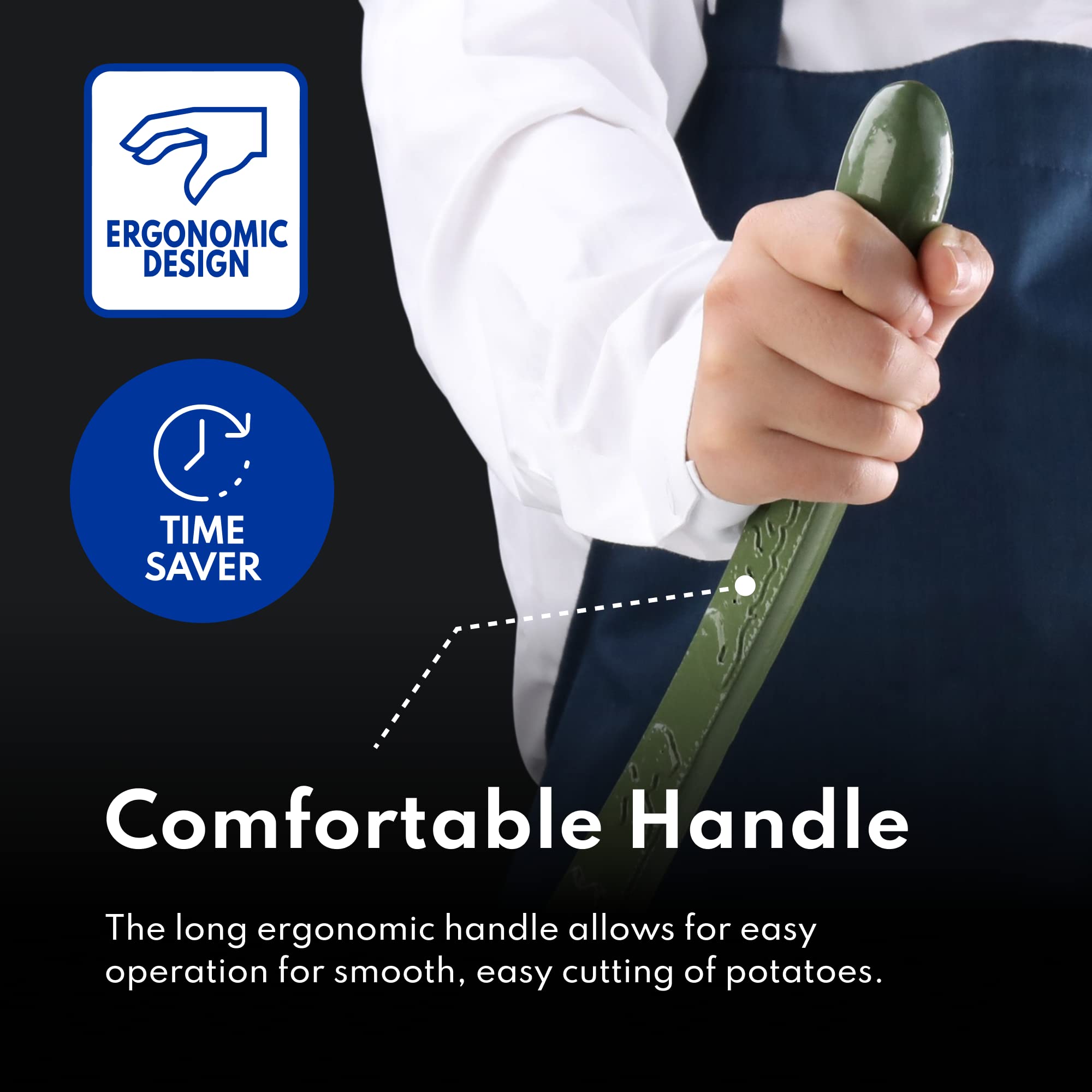 New Star Foodservice 42306 Commercial Grade French Fry Cutter with Suction Feet, 3/8", Green