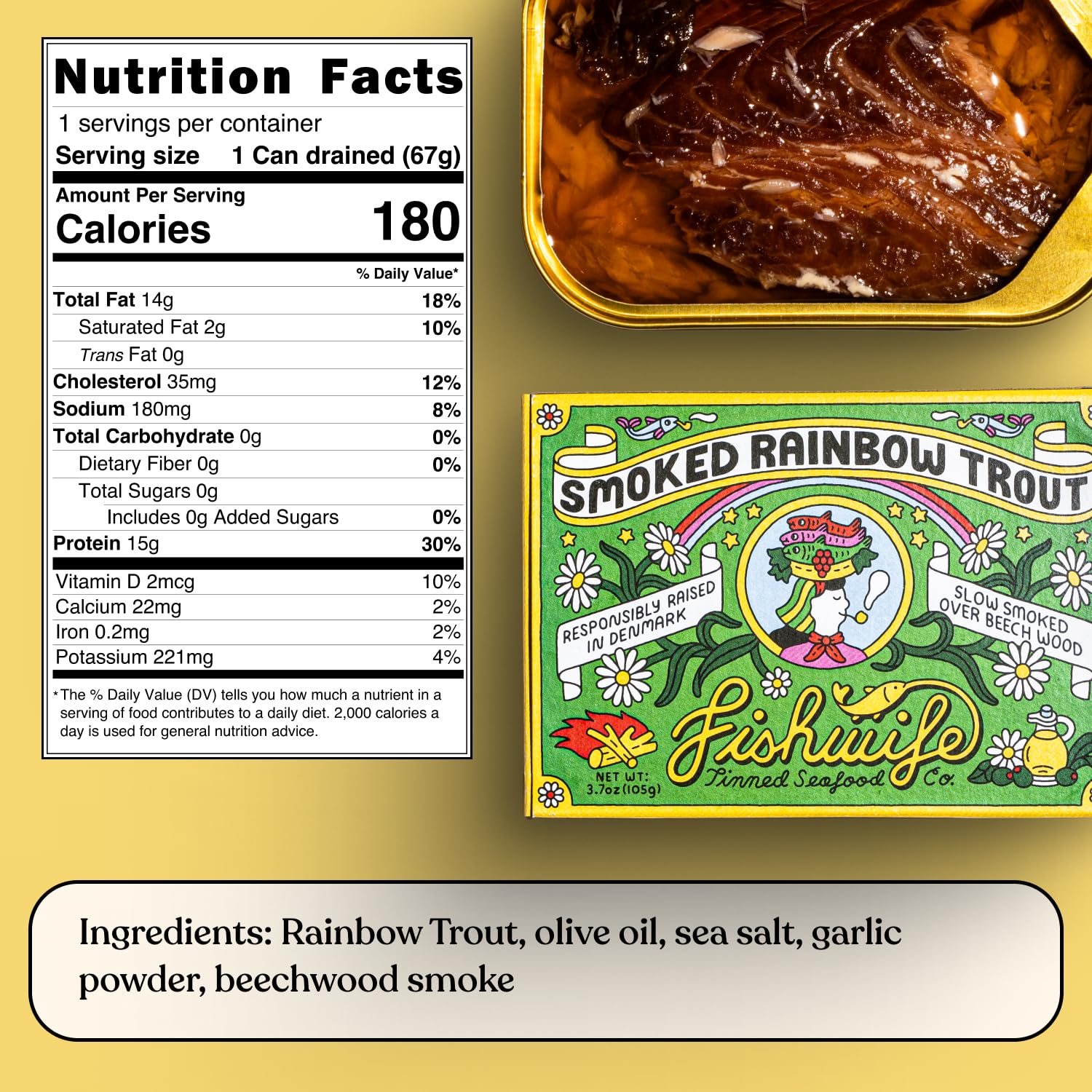 Fishwife Starter 7-Pack (Variety of Tinned Seafood including Smoked Salmon, Rainbow Trout, Sardines, Tuna & More!) | Gluten Free, High Protein, Omega-3s | Hand-Packed