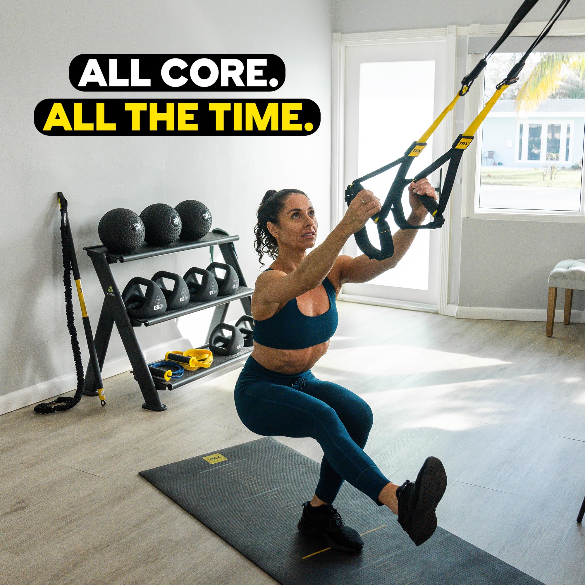 TRX All-in-ONE Suspension Training System: Full Body Workouts for Your Home Gym, Travel, and Outdoors | Includes Indoor & Outdoor Anchors, Workout Guide and Video Downloads